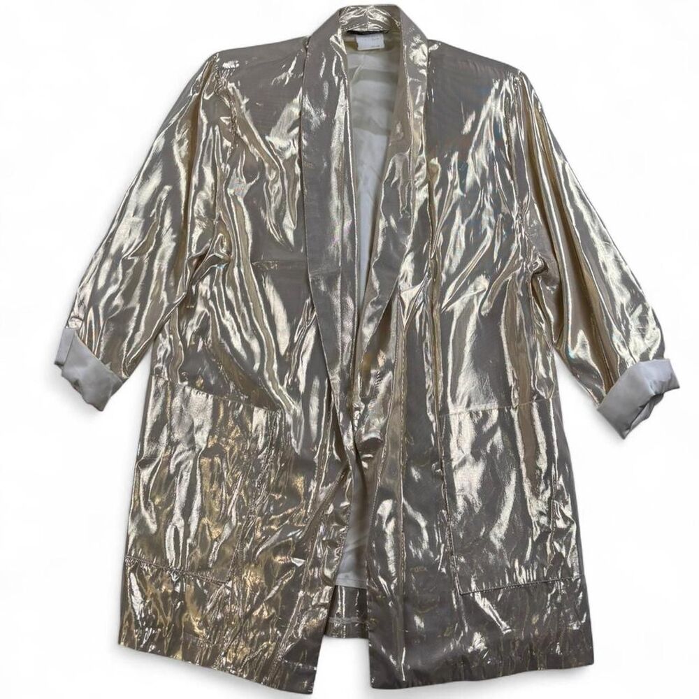 Vintage Gold Metallic Blazer Women’s M PG Collections Statement Party Jacket